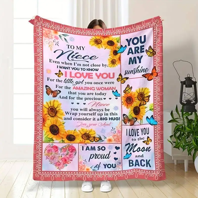 Плед с подсолнухами и бабочками «Для моей племянницы» — теплый и нежный плед для уютного домашнего декора
Плед с подсолнухами и бабочками «Для моей племянницы» — теплый и нежный плед для уютного домашнего декора