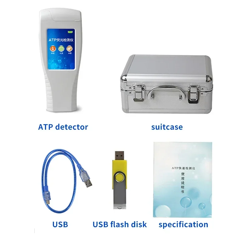 Portable ATP Microbial Detector, 0-9999 RLUs Range, 15s Rapid Testing, Bacteria Cleanliness Rapid Detection Portable Device