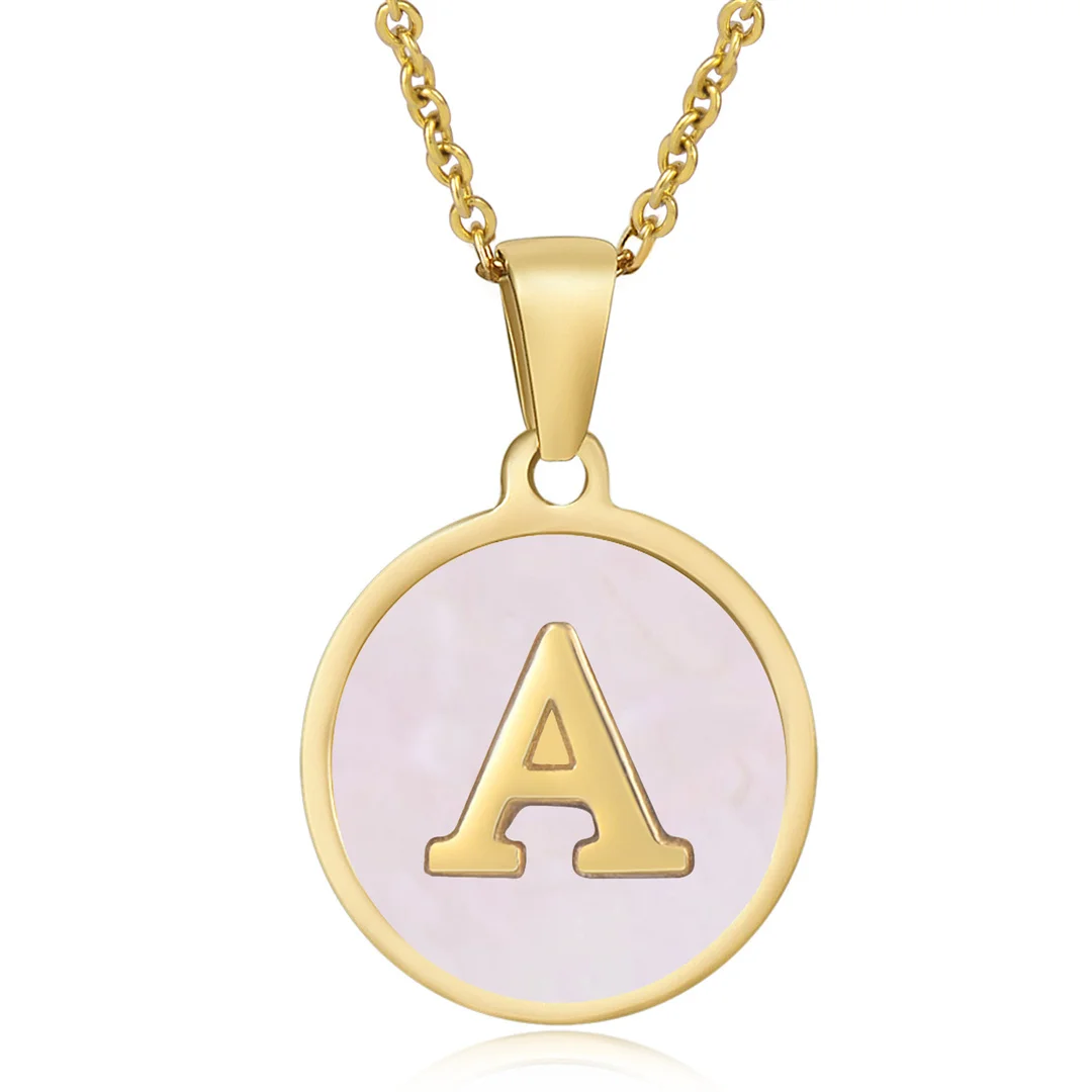 New Design 26 A-Z Initial Letter Name Pendant Female Gold Color Stainless Steel Alphabet Round Necklace for Women Jewelry Gift
New Design 26 A-Z Initial Letter Name Pendant Female Gold Color Stainless Steel Alphabet Round Necklace for Women Jewelry Gift