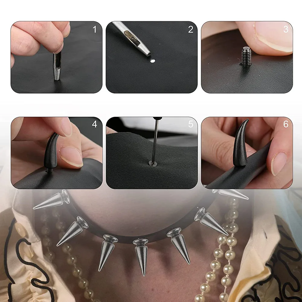 A21Q -50 Sets Mixed Shape Cone Spikes Studs Rivet Kit For Punk Style Clothing Accessories DIY Craft Decoration
A21Q -50 Sets Mixed Shape Cone Spikes Studs Rivet Kit For Punk Style Clothing Accessories DIY Craft Decoration