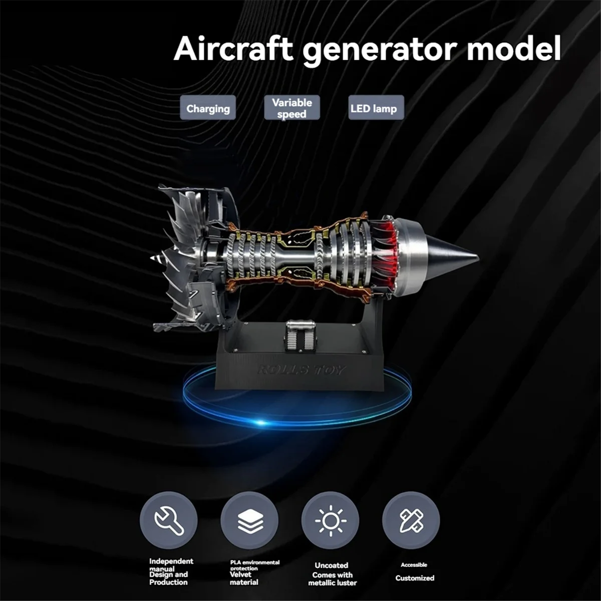TR900/A380 Turbofan Engine Fan Model 1:25 Science Experiment Jet Electric Airplane Turbofan with Light 3D Printed Toys
TR900/A380 Turbofan Engine Fan Model 1:25 Science Experiment Jet Electric Airplane Turbofan with Light 3D Printed Toys
