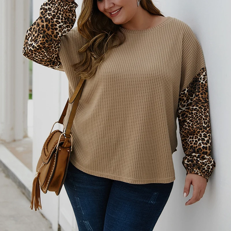 Autumn large size casual T-shirt 6XL 7XL 8XL fashion women's round neck leopard print stitching long-sleeved T-shirt
Autumn large size casual T-shirt 6XL 7XL 8XL fashion women's round neck leopard print stitching long-sleeved T-shirt