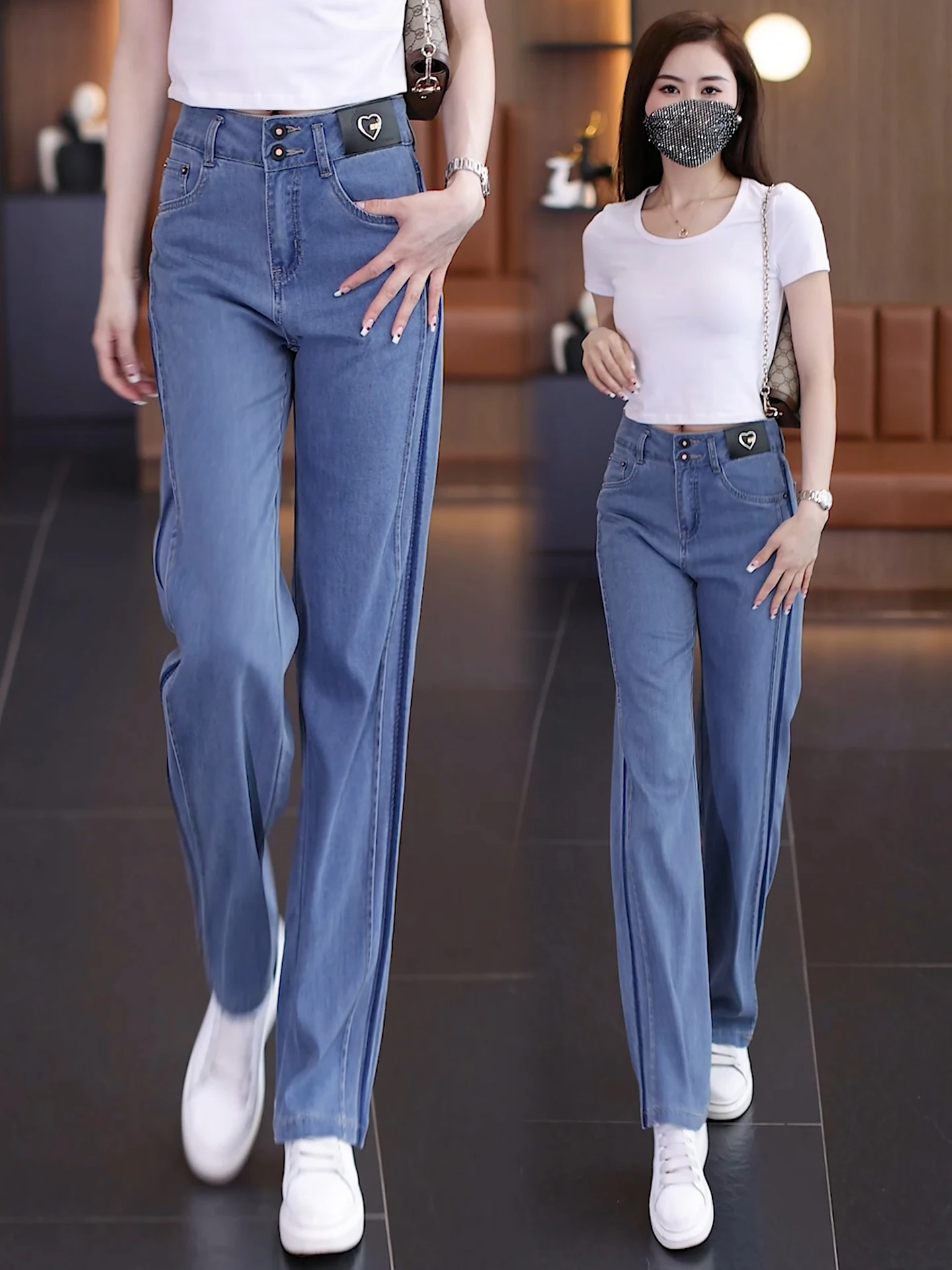 Summer Thin High Waist Casual Straight Leg Denim Pants Women's Wide Leg Loose Fit Comfortable Breathable Soft Cool
Summer Thin High Waist Casual Straight Leg Denim Pants Women's Wide Leg Loose Fit Comfortable Breathable Soft Cool