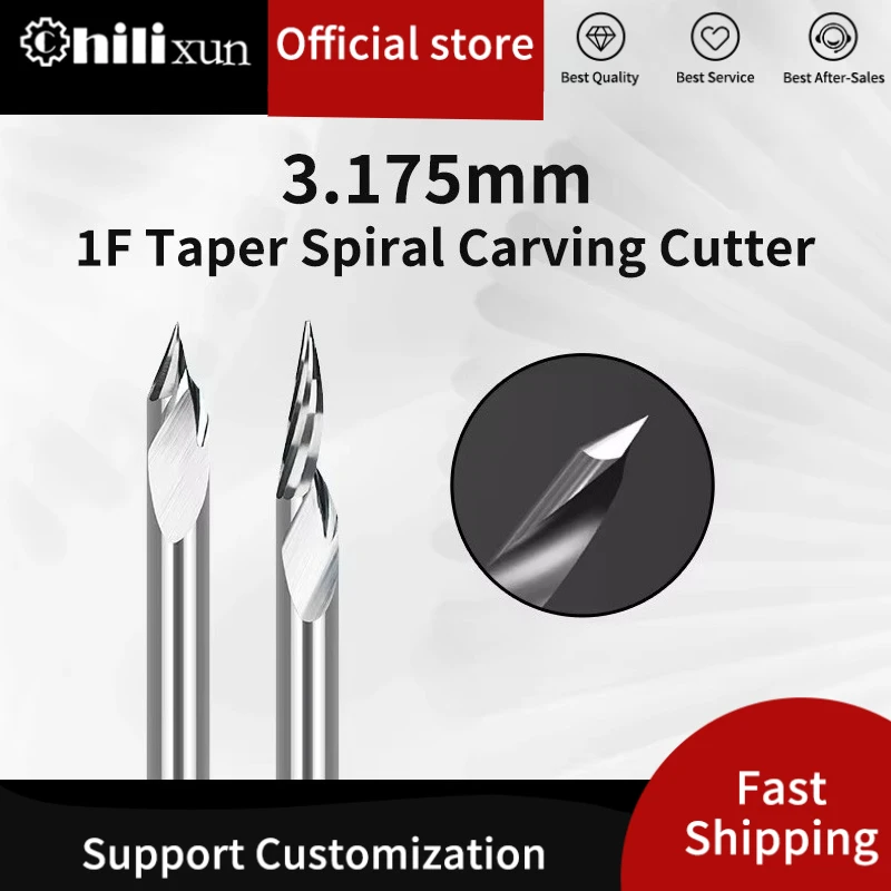 HILIXUN 1pc 20/30/45/60 Degrees Milling Cutter 3.175mm Shank Tip Carving Cutter Tungsten Carbide Router Bit PCB 3D Engraving Bit
HILIXUN 1pc 20/30/45/60 Degrees Milling Cutter 3.175mm Shank Tip Carving Cutter Tungsten Carbide Router Bit PCB 3D Engraving Bit