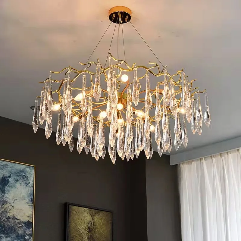 Modern 60/80/100cm Crystal Bubble Pendant Light with Bird's Nest Ceiling Plate Living room Bedroom Hotel Hanging Light Gold
Modern 60/80/100cm Crystal Bubble Pendant Light with Bird's Nest Ceiling Plate Living room Bedroom Hotel Hanging Light Gold