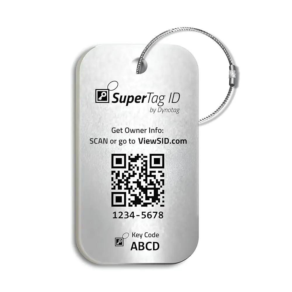 Free Shipping® Sentry Series Solid Metal Web Enabled Smart Luggage Tag ID + Steel Loop, Anodized Aluminum with DynoIQ™ & Lifetim
Free Shipping® Sentry Series Solid Metal Web Enabled Smart Luggage Tag ID + Steel Loop, Anodized Aluminum with DynoIQ™ & Lifetim