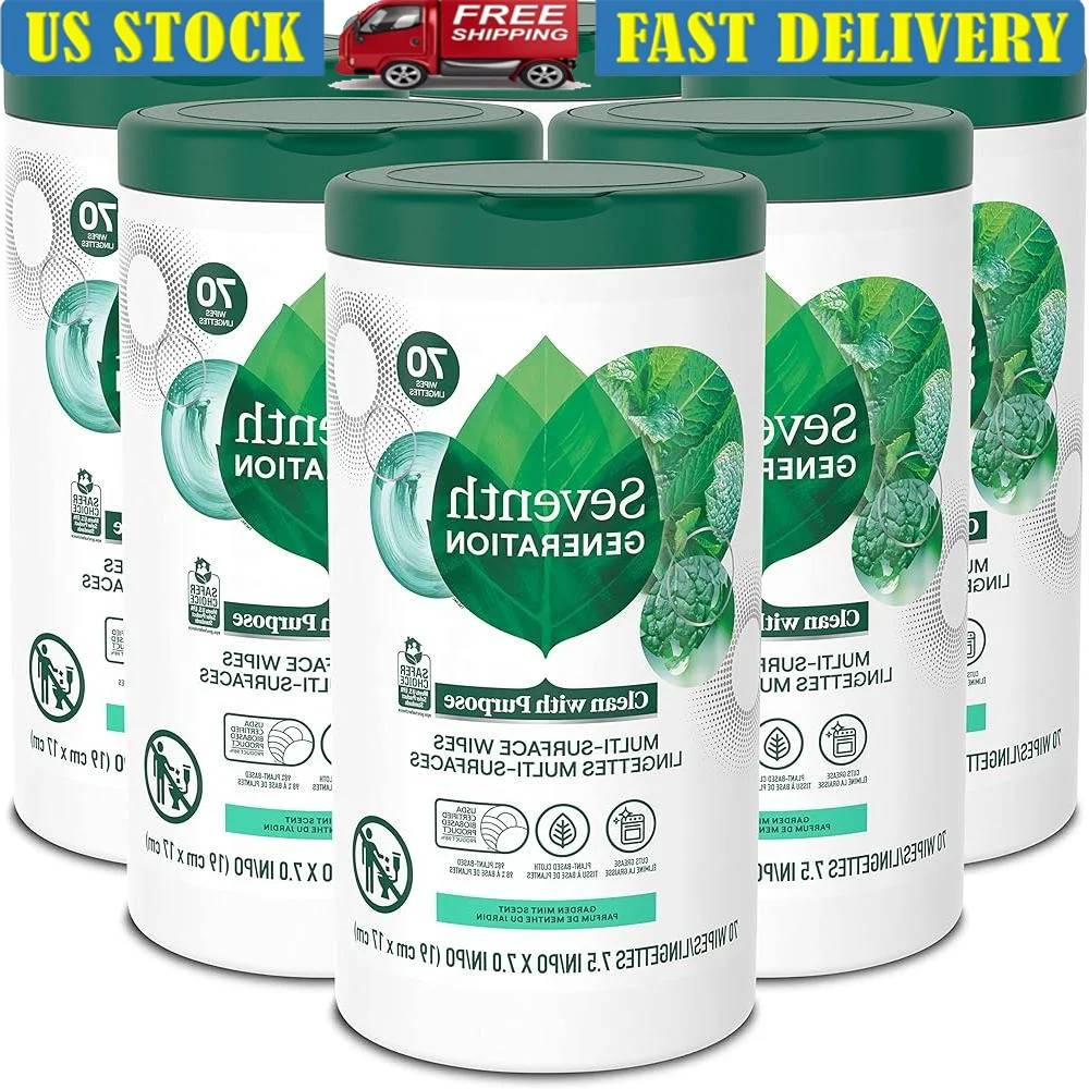 Multi-Surface Cleaning Wipes Garden Mint Scent 70 Sheets Pack of 6 Essential Oils Botanical Ingredients Convenient Home Use
Multi-Surface Cleaning Wipes Garden Mint Scent 70 Sheets Pack of 6 Essential Oils Botanical Ingredients Convenient Home Use