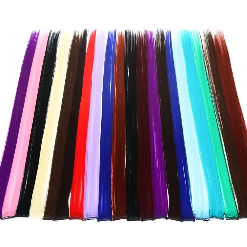 All Long Straight Color Hair Piece Hair Extensions Clip In Highlight Rainbow Hair Streak Pink Synthetic Hair Strands on Clips
All Long Straight Color Hair Piece Hair Extensions Clip In Highlight Rainbow Hair Streak Pink Synthetic Hair Strands on Clips