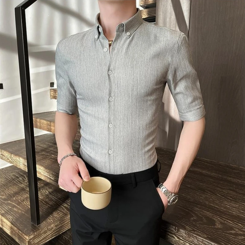 Designer Striped Short Sleeve Shirt for Men Casual Edgy Style 2026 Summer Trendy
Designer Striped Short Sleeve Shirt for Men Casual Edgy Style 2026 Summer Trendy