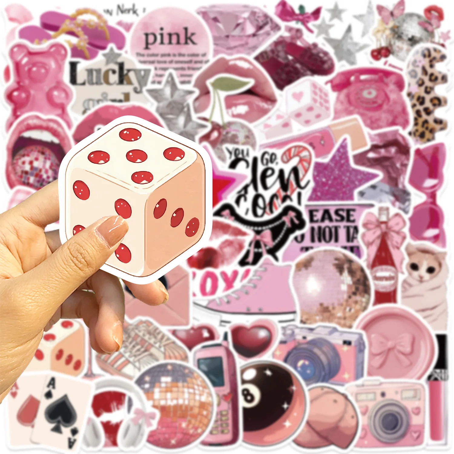 50Pcs Vintage Pink Do Stickers for Luggage, Skateboarding, Luggage, Refrigerator, Mobile Phone, Sailing, and Far Voyage Stickers
50Pcs Vintage Pink Do Stickers for Luggage, Skateboarding, Luggage, Refrigerator, Mobile Phone, Sailing, and Far Voyage Stickers