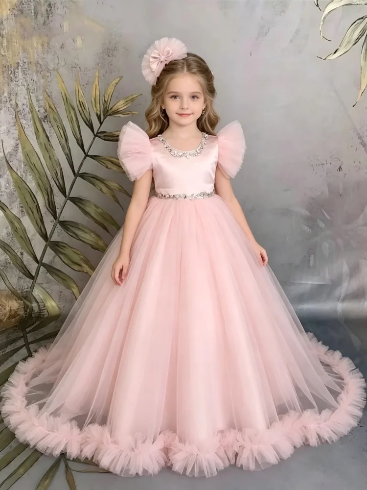 2026 Pink Kids Tulle Formal Dress 3 Piece Set Children GirlsGirl Wedding Tutu Short Gown Costume Sweep Train Lace Baby Flower
2026 Pink Kids Tulle Formal Dress 3 Piece Set Children GirlsGirl Wedding Tutu Short Gown Costume Sweep Train Lace Baby Flower