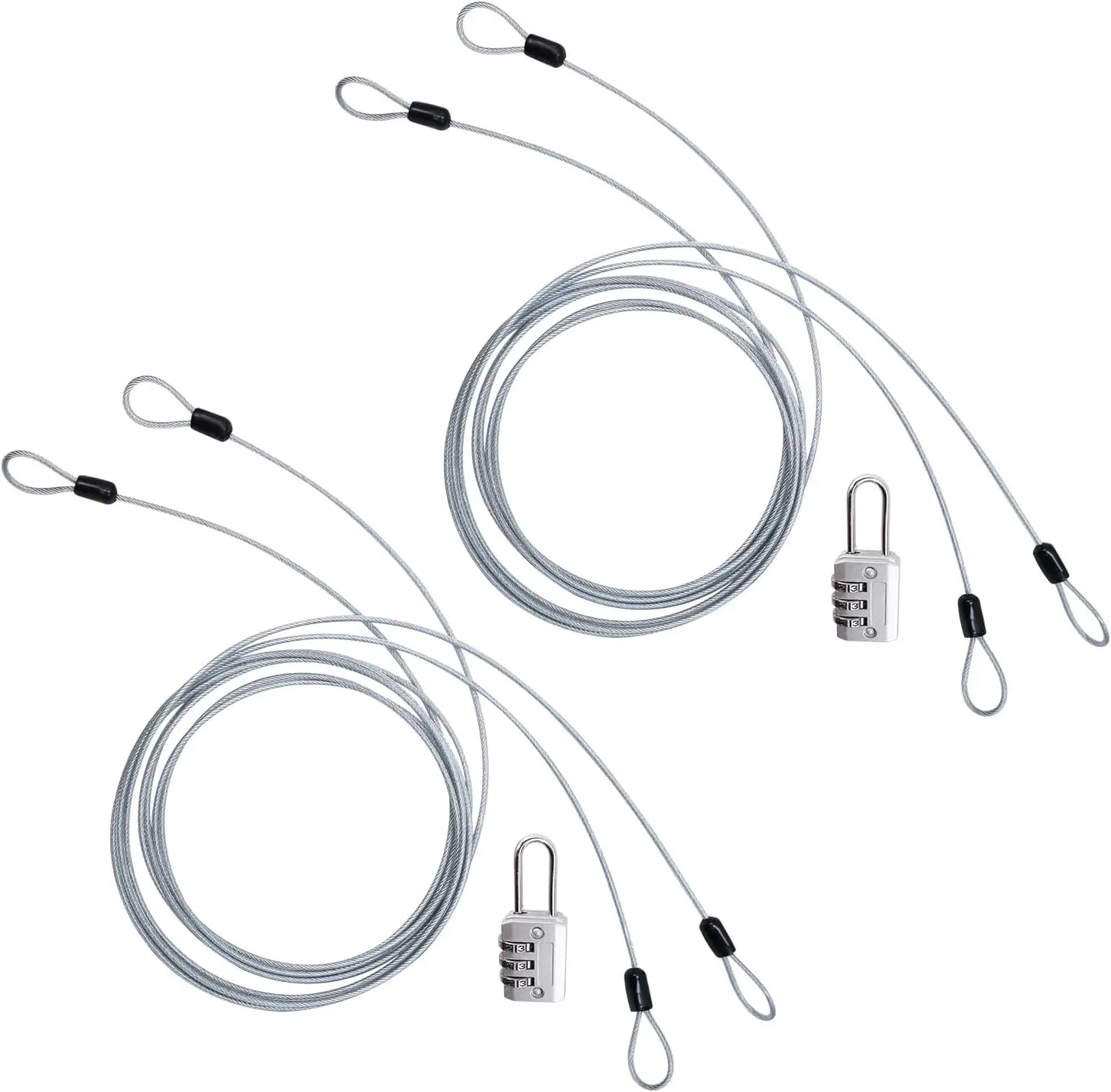 6.6ft Braided Steel Cable Lock with Combination, 2 Pack Security Cable for Bike, Luggage, Outdoor Gear
6.6ft Braided Steel Cable Lock with Combination, 2 Pack Security Cable for Bike, Luggage, Outdoor Gear