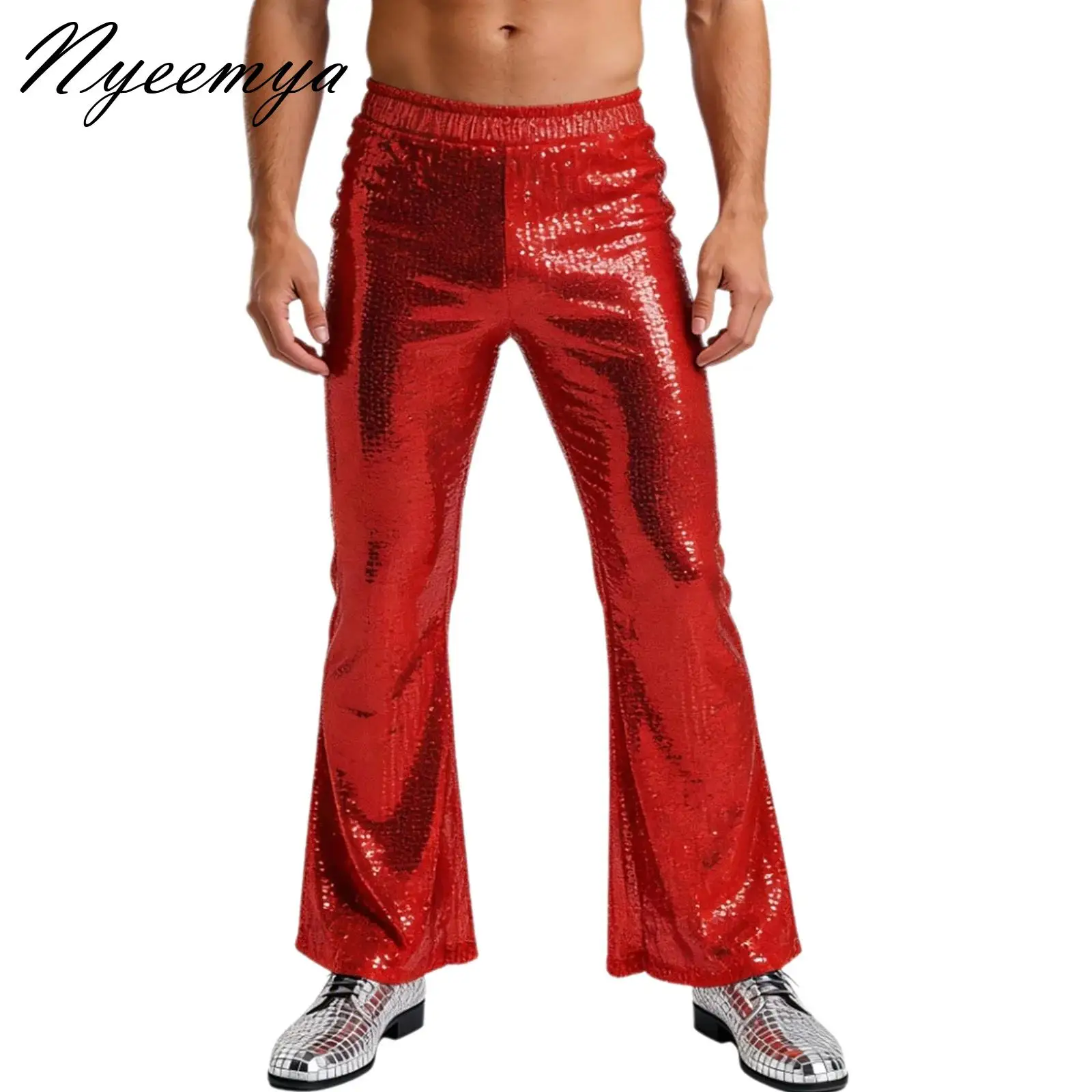 Mens Shiny Sequins 70s Disco Flared Pants Nightclub Hippie Vintage Carnival Performance Costume Bell Bottoms Trousers
Mens Shiny Sequins 70s Disco Flared Pants Nightclub Hippie Vintage Carnival Performance Costume Bell Bottoms Trousers