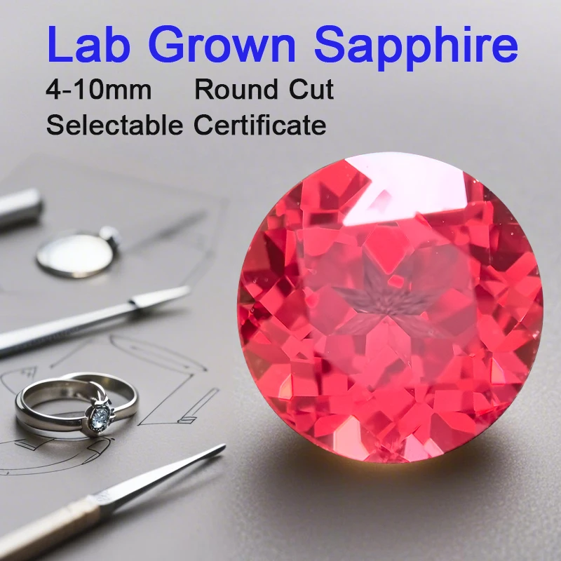 Lab Grown Sapphire Loose Stone Round Shape Sunset Red Color 4-10mm VVS1 Beads for DIY Jewelry Making Selectable AGL Certificate
Lab Grown Sapphire Loose Stone Round Shape Sunset Red Color 4-10mm VVS1 Beads for DIY Jewelry Making Selectable AGL Certificate