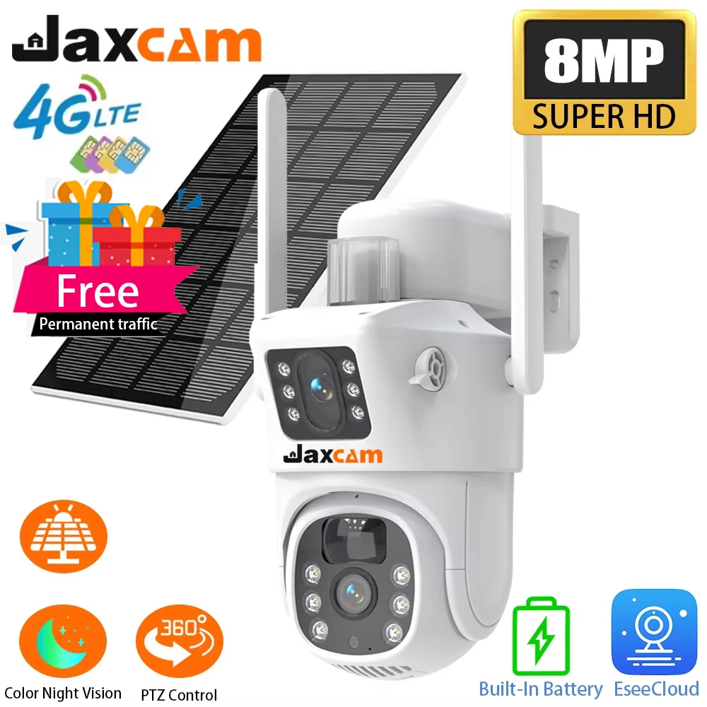 4K 8MP Forever Free Forever Internet Traffic 4G Security Solar PTZ Camer No Network No Electricity No Flow Security With Battery
4K 8MP Forever Free Forever Internet Traffic 4G Security Solar PTZ Camer No Network No Electricity No Flow Security With Battery