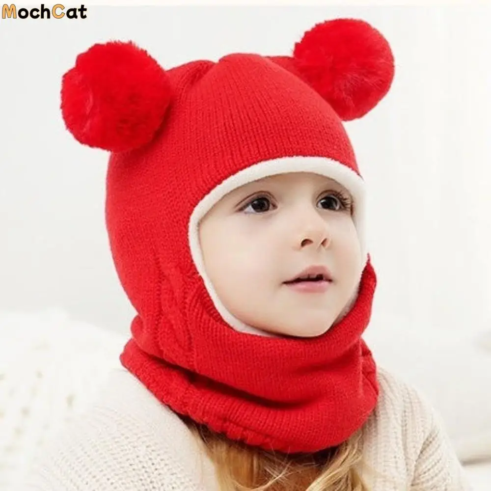 Coldproof Scarf Mask Integrated Hat Warm Lining 4 in1 Children Windproof Hooded Hat Fur Balls Decor Plush Soft
Coldproof Scarf Mask Integrated Hat Warm Lining 4 in1 Children Windproof Hooded Hat Fur Balls Decor Plush Soft