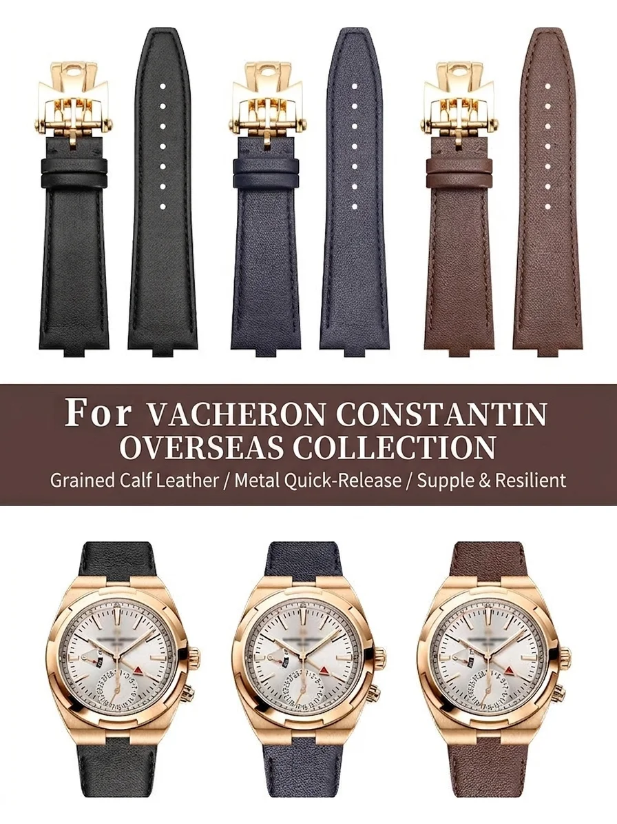 Hand-Made Top Quality Genuine Cowhide Leather Watch Strap For Vacheron Constantin Overseas 4500V 5500V 7900V 24×7mm Watch Band
Hand-Made Top Quality Genuine Cowhide Leather Watch Strap For Vacheron Constantin Overseas 4500V 5500V 7900V 24×7mm Watch Band
