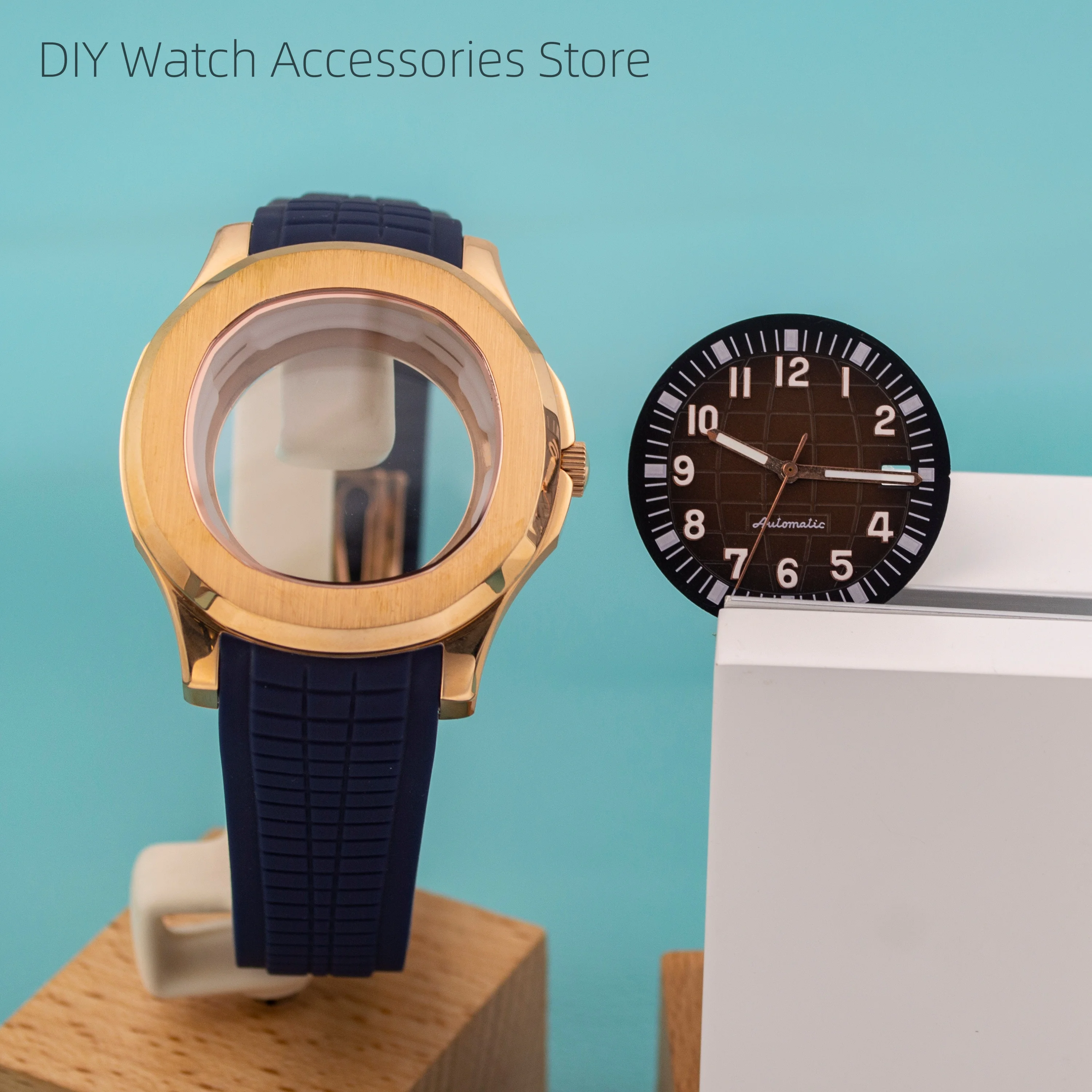 Watch Case Strap Dial Hands Stainless Steel 10ATM Waterproof Watchcase Rubber Strap for NH35 Movement AQUANAUT Nautilus Parts
Watch Case Strap Dial Hands Stainless Steel 10ATM Waterproof Watchcase Rubber Strap for NH35 Movement AQUANAUT Nautilus Parts