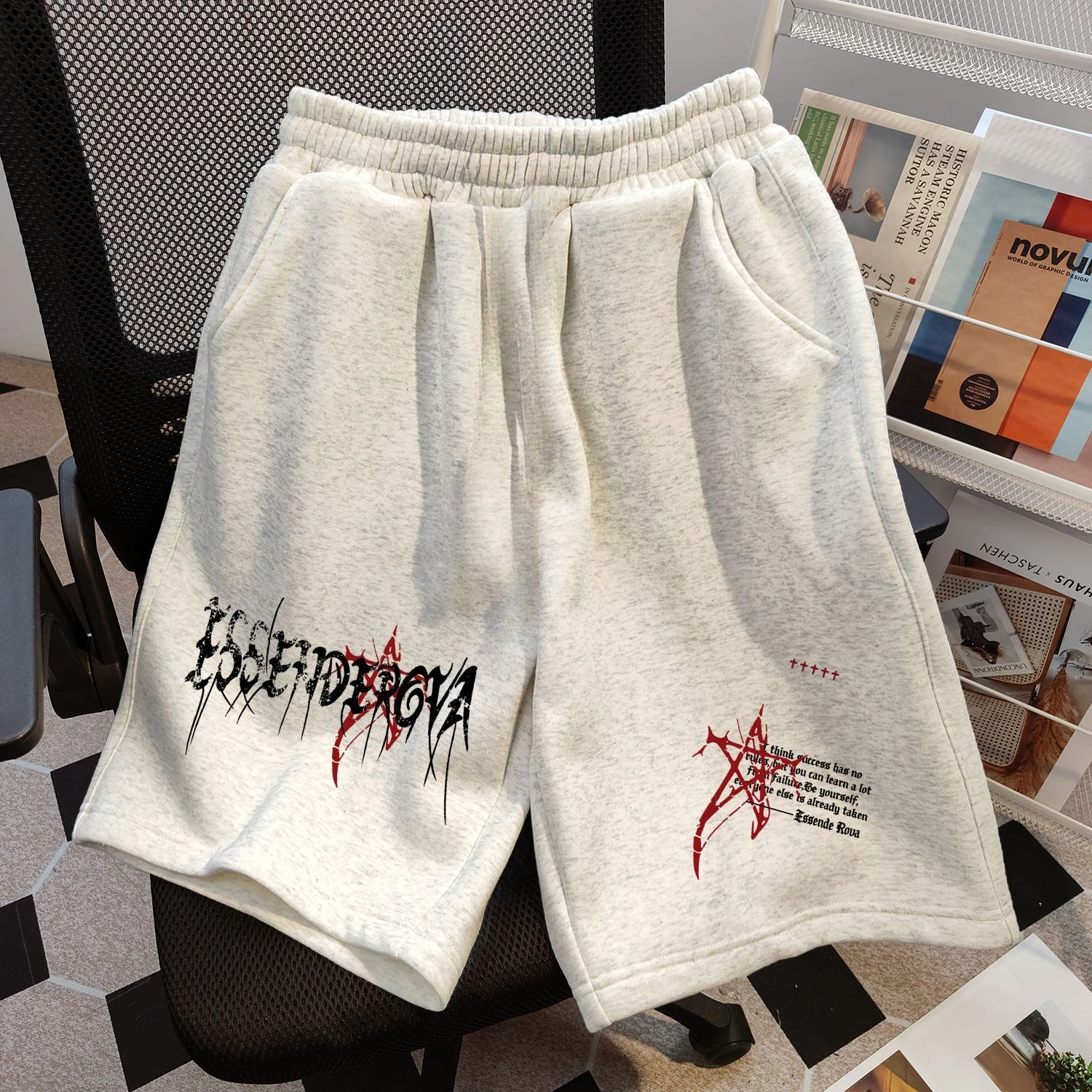Pure Cotton American Street Retro Star Letter Printed Shorts Summer Loose Men's and Women's Five-point Pants Straight-leg Pants
Pure Cotton American Street Retro Star Letter Printed Shorts Summer Loose Men's and Women's Five-point Pants Straight-leg Pants