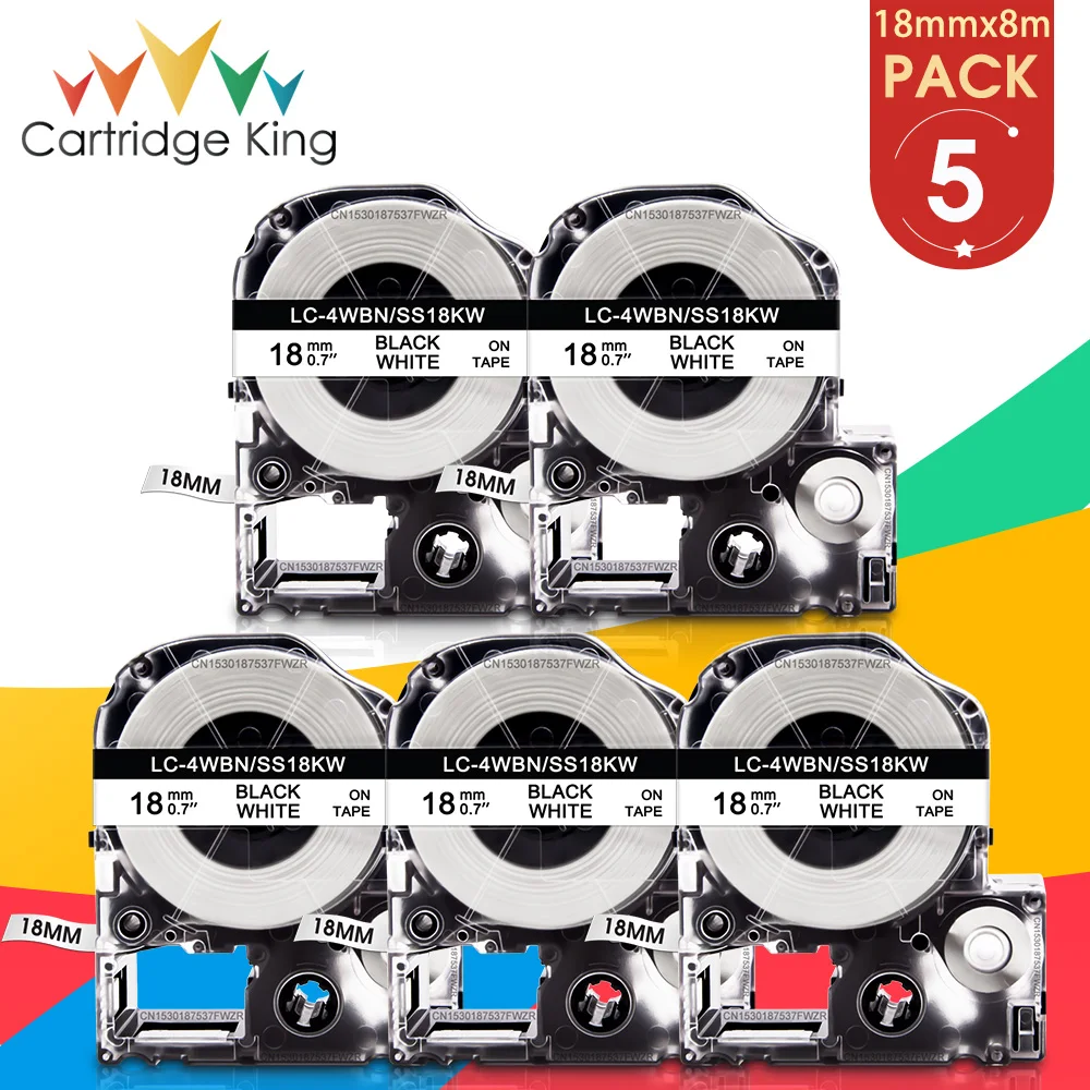 5 шт., 18 мм, совместимые ленты для этикеток Epson SS18KW LK-4WBN, совместимые с принтером Epson LW400 King Jim Tepra Pro SR600 SR606, этикетировочная машина
5 шт., 18 мм, совместимые ленты для этикеток Epson SS18KW LK-4WBN, совместимые с принтером Epson LW400 King Jim Tepra Pro SR600 SR606, этикетировочная машина