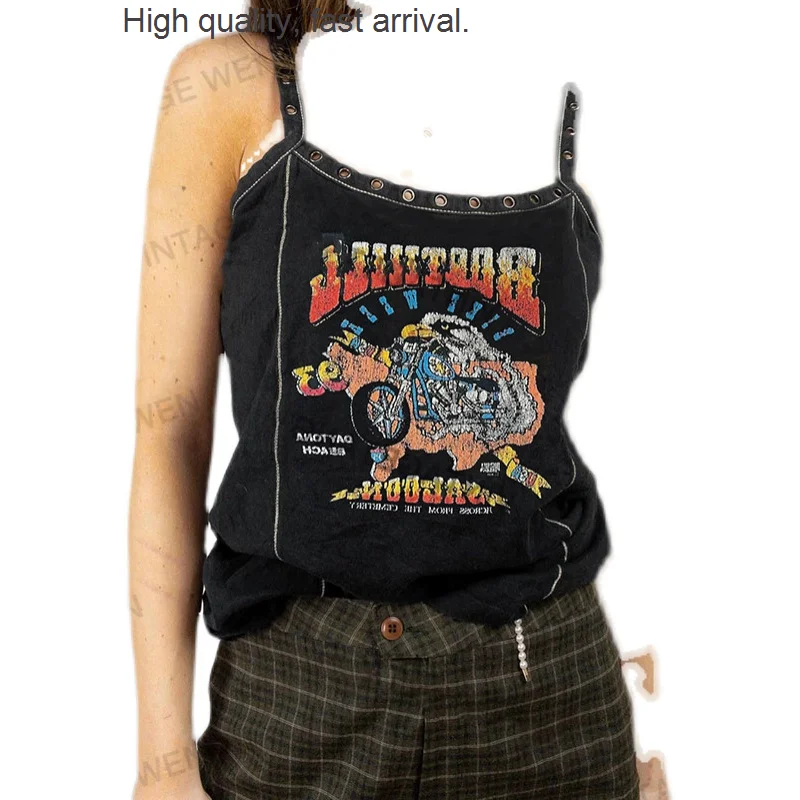 Retro Hot American Girl Black Design Vintage Hip Hop Camisole Women's Summer
Retro Hot American Girl Black Design Vintage Hip Hop Camisole Women's Summer