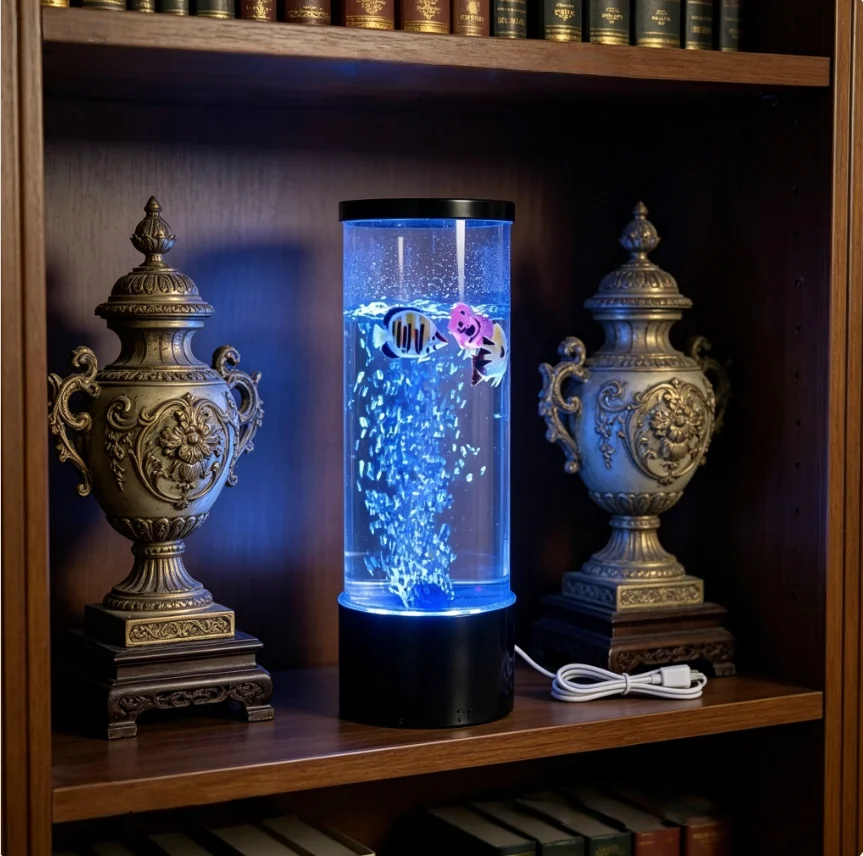 Bubble Fish Lamp Sensory Aquarium Night Light USB Powered Fake Fish Tank Moving Fish Color Changing LED Mood Lamp for Kids Adults Autism ADHD Calming Therapy Gift
Bubble Fish Lamp Sensory Aquarium Night Light USB Powered Fake Fish Tank Moving Fish Color Changing LED Mood Lamp for Kids Adults Autism ADHD Calming Therapy Gift