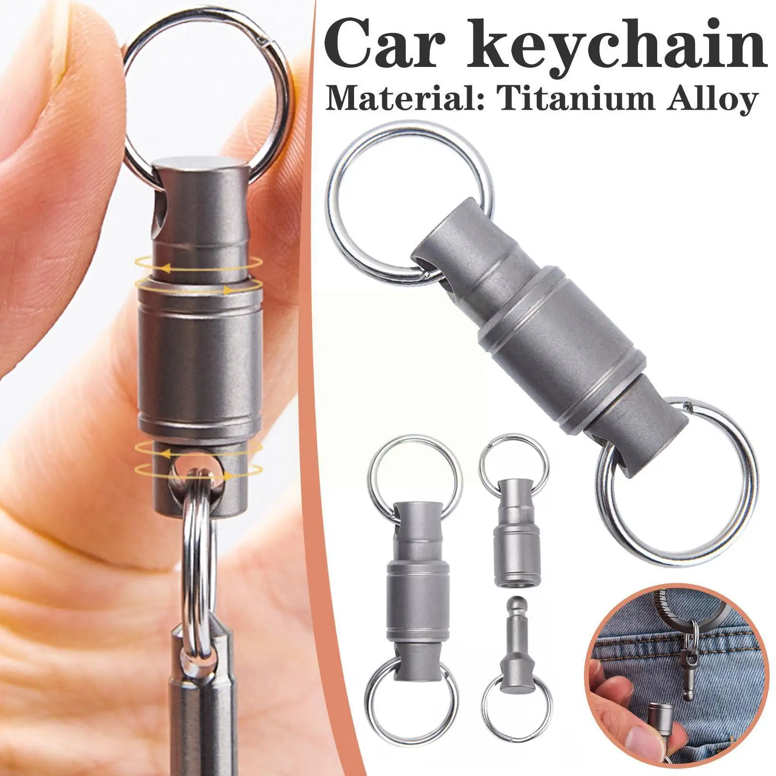 Car Mini Keychain Titanium Alloy Detachable Keychain Outdoor 2 Split Rings With Quick Keychain Release Coupler Key Pull Apa C2Z7
Car Mini Keychain Titanium Alloy Detachable Keychain Outdoor 2 Split Rings With Quick Keychain Release Coupler Key Pull Apa C2Z7
