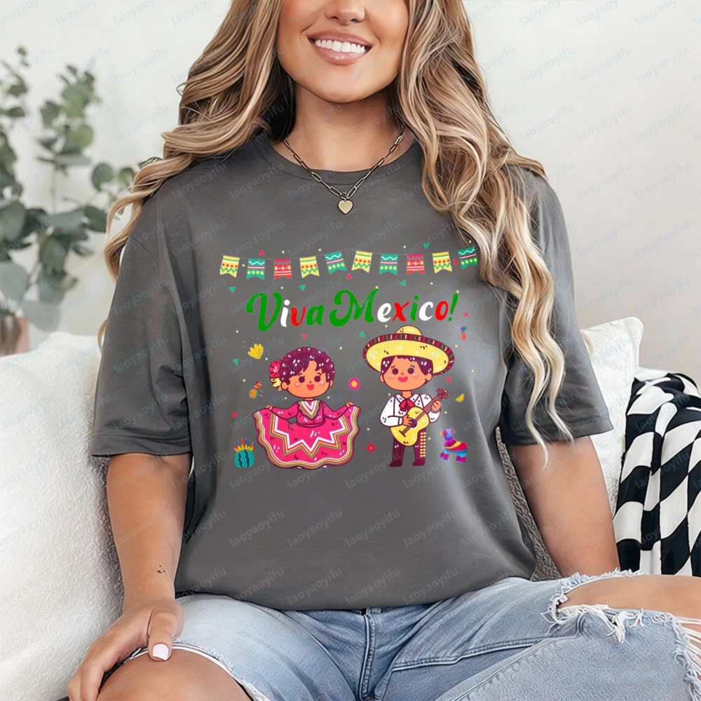 Viva Mexico Graphic T-Shirt for Women Mexican Folk Couple Print Tee Cinco De Mayo Casual Short Sleeve Fiesta Tops Cotton Tshirt
Viva Mexico Graphic T-Shirt for Women Mexican Folk Couple Print Tee Cinco De Mayo Casual Short Sleeve Fiesta Tops Cotton Tshirt