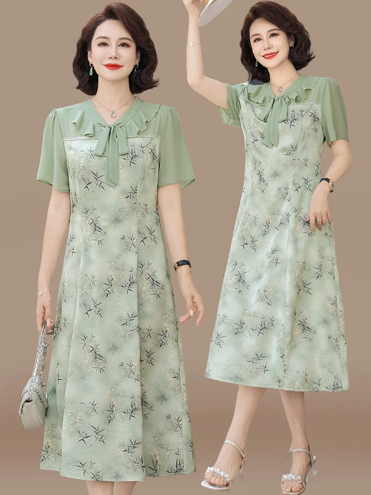 Модное летнее шифоновое платье для женщин среднего возраста, корейский стиль, с V-образным вырезом, длинное, с коротким рукавом, элегантное.
Модное летнее шифоновое платье для женщин среднего возраста, корейский стиль, с V-образным вырезом, длинное, с коротким рукавом, элегантное.