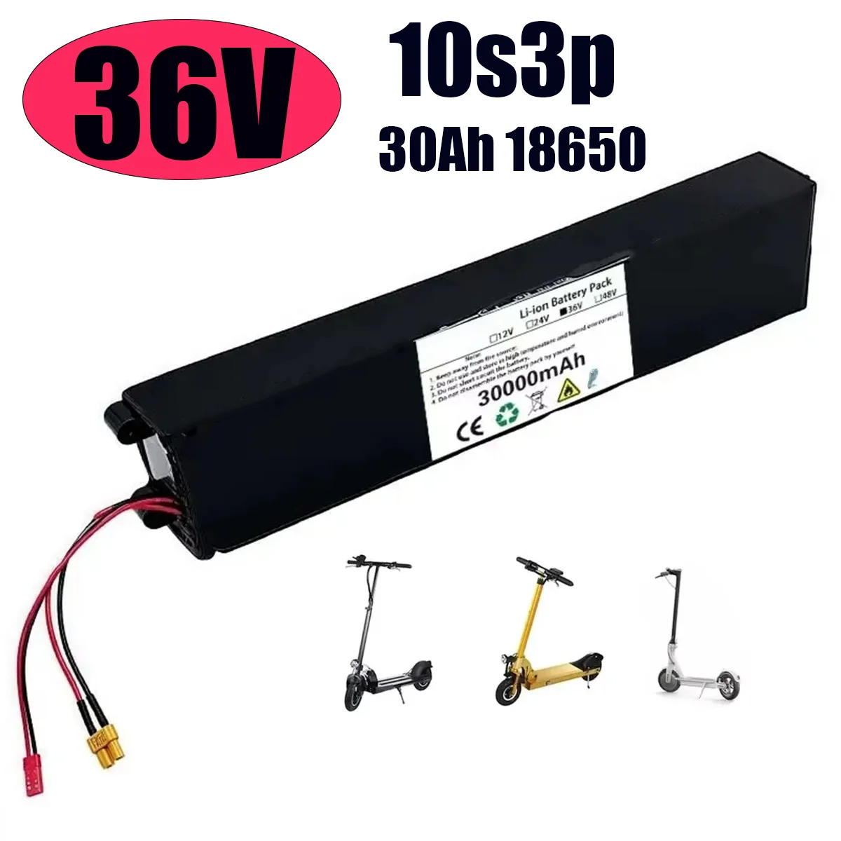 New 36v 30000mah 10s3p for LIKEKALA Rechargeable lithium battery 30Ah electric scooter battery, built-in BMS for M365
New 36v 30000mah 10s3p for LIKEKALA Rechargeable lithium battery 30Ah electric scooter battery, built-in BMS for M365