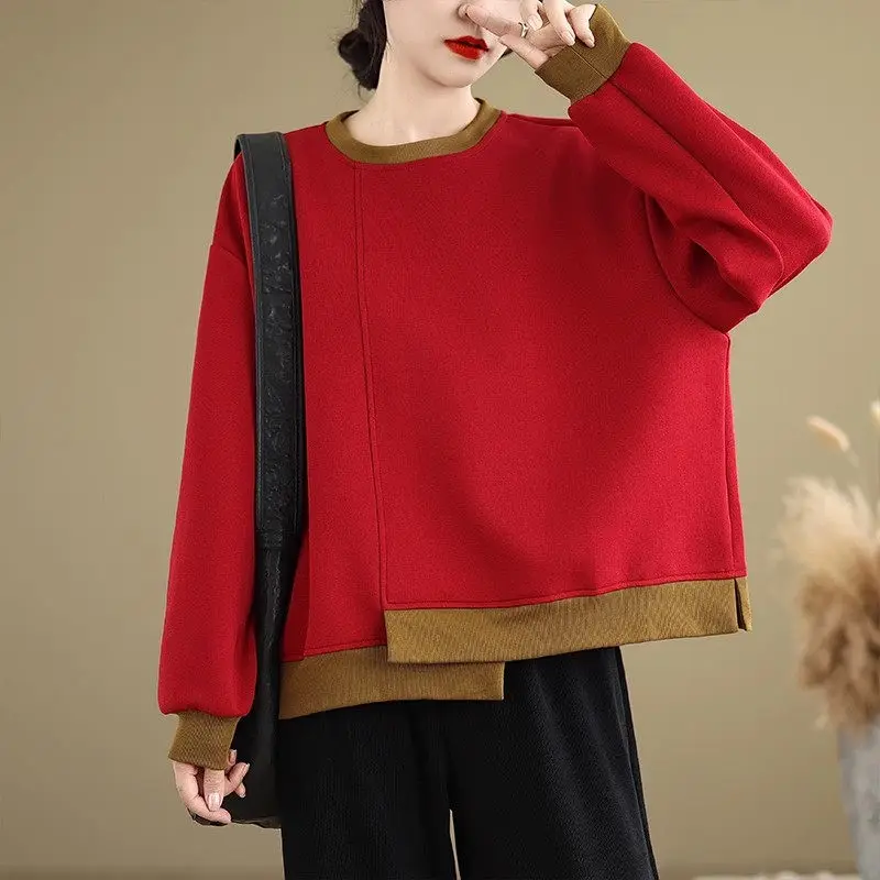 Design Contrasting Color Hoodie For Women 2024 Long Sleeve Autumn Winter Casual O Neck Pullover Base Short Sweatshirt Top a050
Design Contrasting Color Hoodie For Women 2024 Long Sleeve Autumn Winter Casual O Neck Pullover Base Short Sweatshirt Top a050