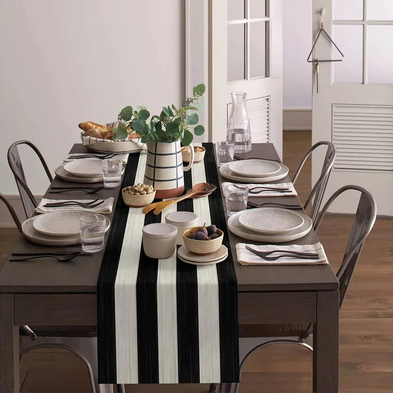 VIKAMA Modern Minimalist Black And White Striped Table Flag Nordic Style Dining Table Decoration Table Flag Foyer Table Flag
VIKAMA Modern Minimalist Black And White Striped Table Flag Nordic Style Dining Table Decoration Table Flag Foyer Table Flag