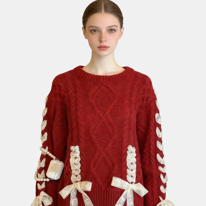 Горячий женский свитер 2026 года, новый пуловер, трикотаж, женская одежда, топы, мода Y2K Kawaii, теплый вязаный трос, кружевной бант, повседневный длинный рукав
Горячий женский свитер 2026 года, новый пуловер, трикотаж, женская одежда, топы, мода Y2K Kawaii, теплый вязаный трос, кружевной бант, повседневный длинный рукав