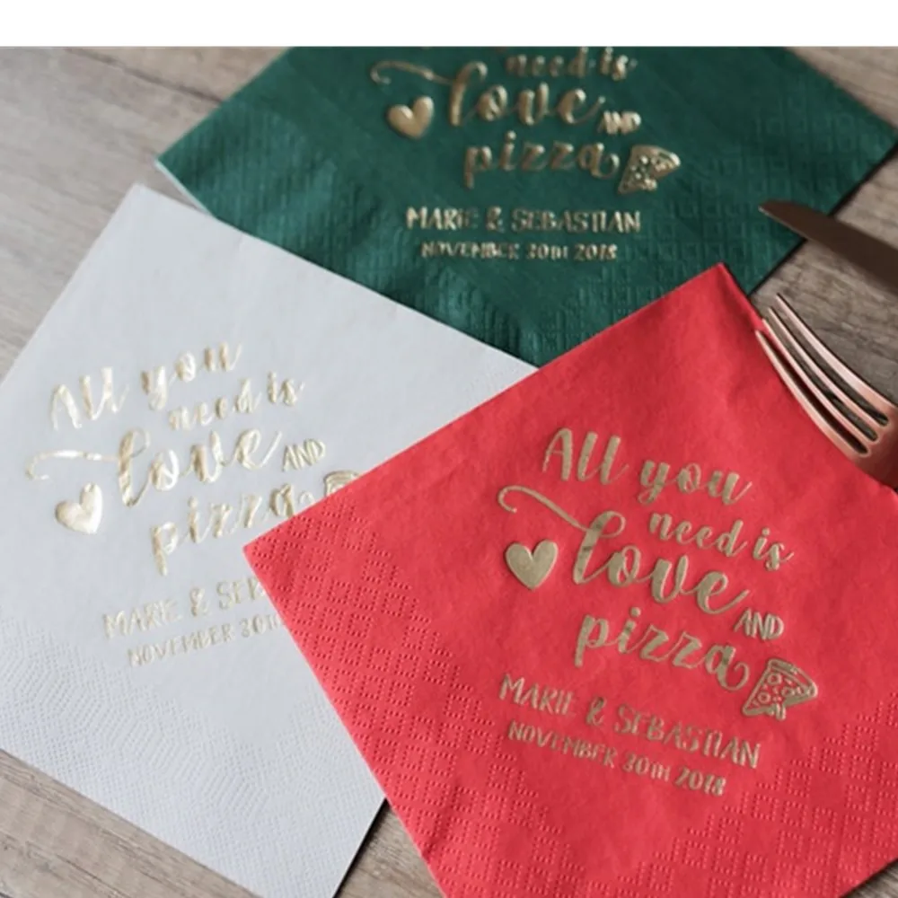 50PCS custom napkins, all you need is love and pizza, Personalized Napkins, Event Favors, Party Napkins, Rehearsal Dinner
50PCS custom napkins, all you need is love and pizza, Personalized Napkins, Event Favors, Party Napkins, Rehearsal Dinner