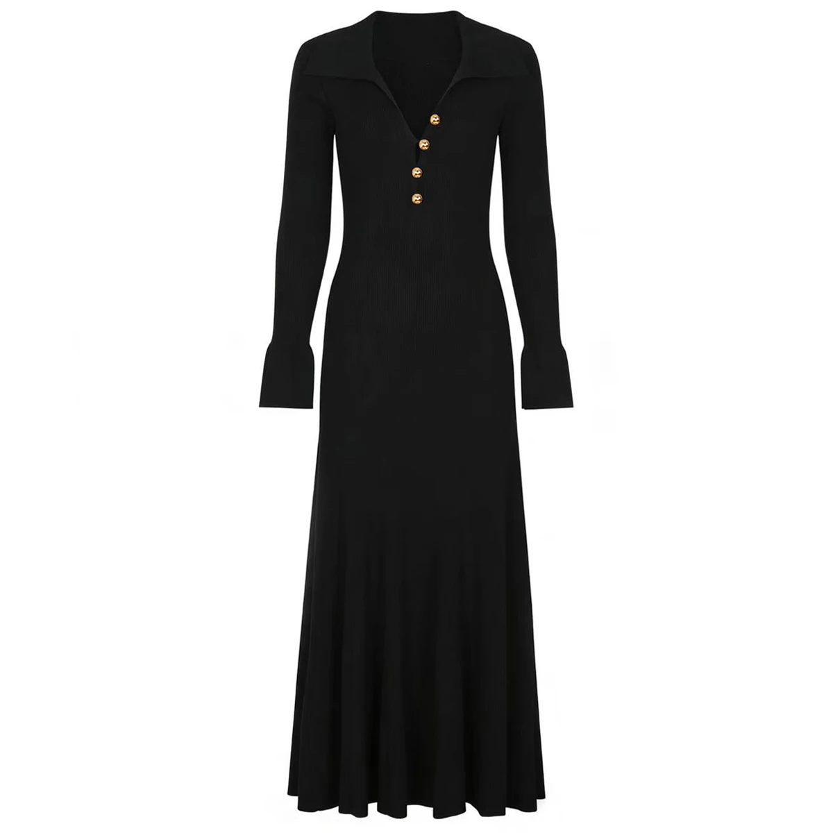 High Quality Spring And Autumn New Women's Fashionable Long Sleeved Lapel Button Knit Versatile Slim Fit And Slimming Long Dress
High Quality Spring And Autumn New Women's Fashionable Long Sleeved Lapel Button Knit Versatile Slim Fit And Slimming Long Dress
