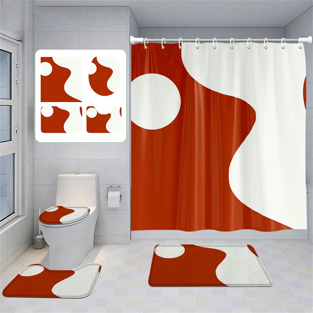 Nordic Minimalist Abstract Geometric Bathroom suit Morandi Shower Curtain Floor Mat Toilet Mat Four-piece Home Decoration
Nordic Minimalist Abstract Geometric Bathroom suit Morandi Shower Curtain Floor Mat Toilet Mat Four-piece Home Decoration