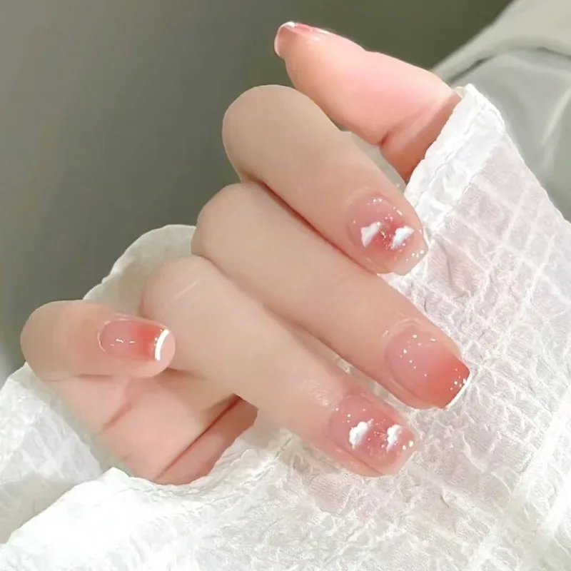 24pcs White Clouds False Nails with Design Pink Fake Nails Reusable Nail Tips Square Press on Nails Korean Removable Wholesale 
24pcs White Clouds False Nails with Design Pink Fake Nails Reusable Nail Tips Square Press on Nails Korean Removable Wholesale