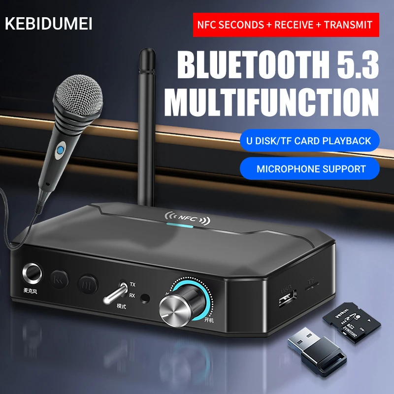 NFC Bluetooth 5.4 Audio Receiver Transmitter 3.5mm AUX/RCA/USB/TF/Coaxial/6.5MM Microphone Karaoke Wireless Adapter For TV PC
NFC Bluetooth 5.4 Audio Receiver Transmitter 3.5mm AUX/RCA/USB/TF/Coaxial/6.5MM Microphone Karaoke Wireless Adapter For TV PC