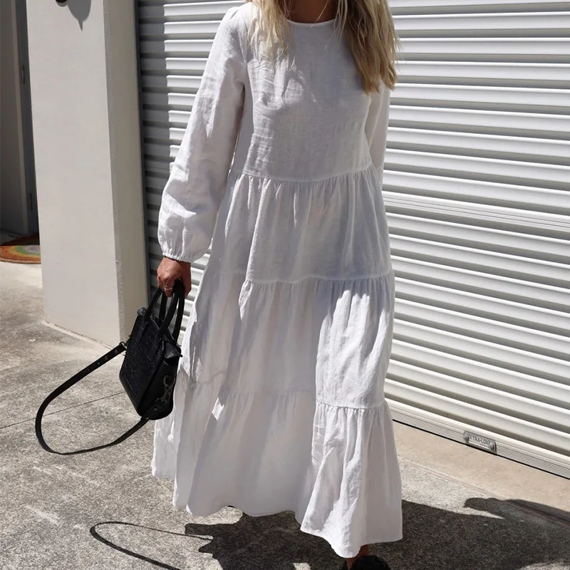 Women Elegant Long Sleeve O Neck Vacation Long Dress Homewear Spring Autumn Loose Bohemian Dress Y2K INS Clothes
Women Elegant Long Sleeve O Neck Vacation Long Dress Homewear Spring Autumn Loose Bohemian Dress Y2K INS Clothes