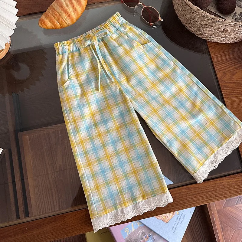 Toddler Girls trousers lace trimmed pants floral wide-leg design for Girls casual pants
Toddler Girls trousers lace trimmed pants floral wide-leg design for Girls casual pants