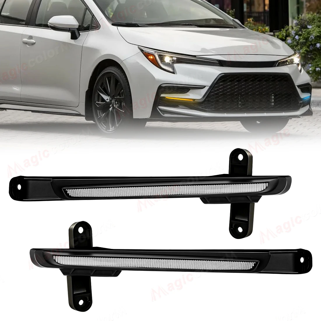 Светодиодные ДХО для Toyota Levin Sport 2023-2026: Дневные ходовые огни с анимацией при запуске, указатели поворота (белый, желтый, синий)
Светодиодные ДХО для Toyota Levin Sport 2023-2026: Дневные ходовые огни с анимацией при запуске, указатели поворота (белый, желтый, синий)