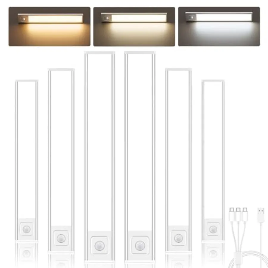 9.8" Under Cabinet Lighting 000mAh USB-C Rechargeable Motion Sensor Under Cabinet Lights with 3 Color and Dimmable Magnetic Und
9.8" Under Cabinet Lighting 000mAh USB-C Rechargeable Motion Sensor Under Cabinet Lights with 3 Color and Dimmable Magnetic Und