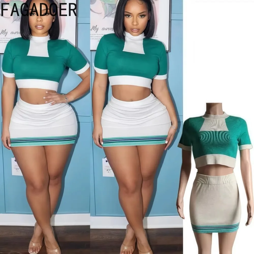 FAGADOER Spring New Sexy Knit 2 Piece Sets Women Outfit Color Block O Neck Crop Top And Skirt Suits Female Streetwear Clothing
FAGADOER Spring New Sexy Knit 2 Piece Sets Women Outfit Color Block O Neck Crop Top And Skirt Suits Female Streetwear Clothing