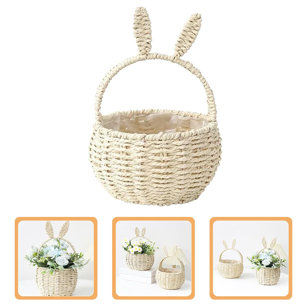 Handwoven Bunny Ear Paper Rope Basket Multipurpose Storage Woven Portable Gift Flower Handheld Decorative Waterproof
Handwoven Bunny Ear Paper Rope Basket Multipurpose Storage Woven Portable Gift Flower Handheld Decorative Waterproof