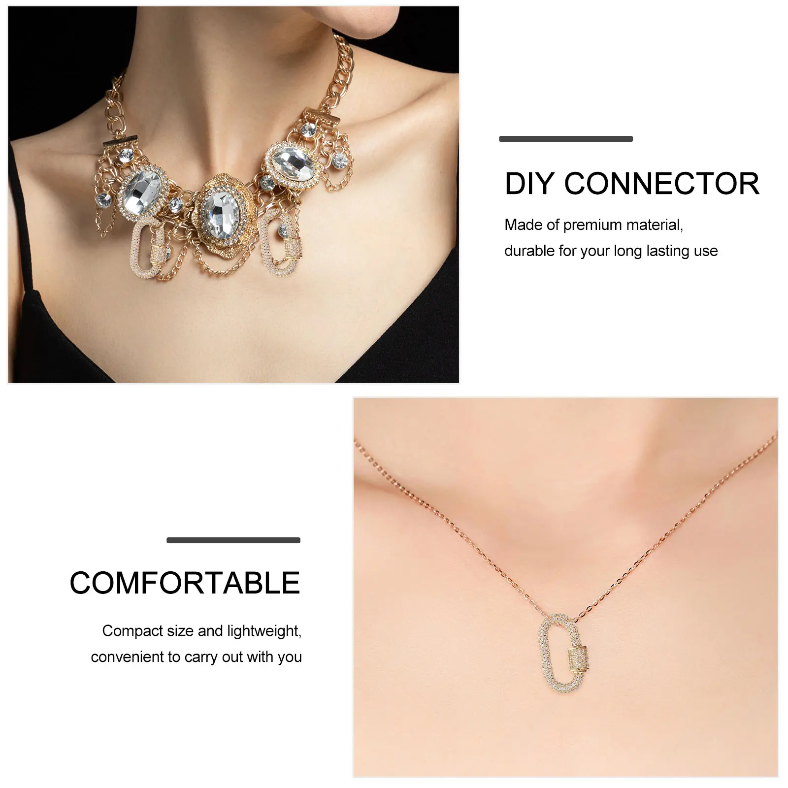 Necklace Clasp Connector Carabiner Jewelry Chain Toggle Enhancers for Necklaces Shackle Charm
Necklace Clasp Connector Carabiner Jewelry Chain Toggle Enhancers for Necklaces Shackle Charm