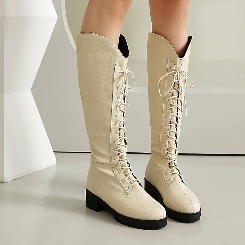 Plus Size Rubber Thick-Soled Thick-Heel Cross-Laced Women's Knee-High Boots Slip-On Western Boots
Plus Size Rubber Thick-Soled Thick-Heel Cross-Laced Women's Knee-High Boots Slip-On Western Boots