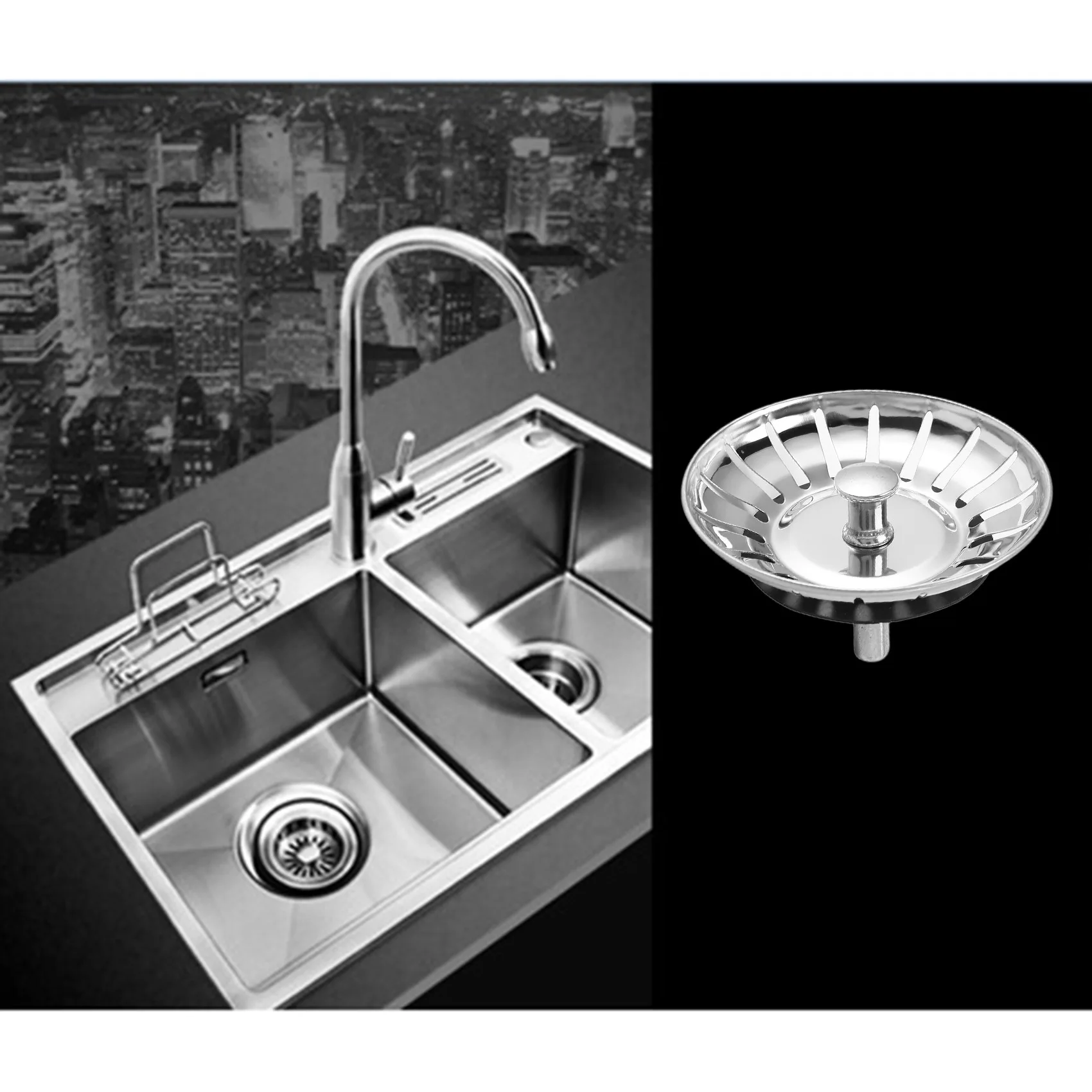 Kitchen sink sieveDiameter 78MM Stainless Steel Kitchen Sink Strainer Stopper Waste Plug Sink Filter
Kitchen sink sieveDiameter 78MM Stainless Steel Kitchen Sink Strainer Stopper Waste Plug Sink Filter