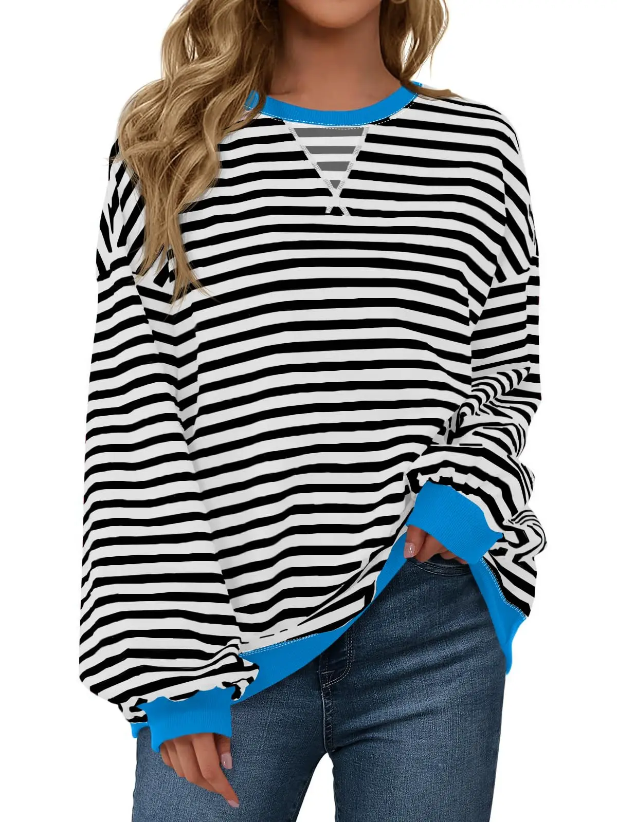 Fisoew Womens Striped Oversized Sweatshirt Color Block Crew Neck Long Sleeve Shirt Casual Loose Pullover Top Y2K Clothes
Fisoew Womens Striped Oversized Sweatshirt Color Block Crew Neck Long Sleeve Shirt Casual Loose Pullover Top Y2K Clothes