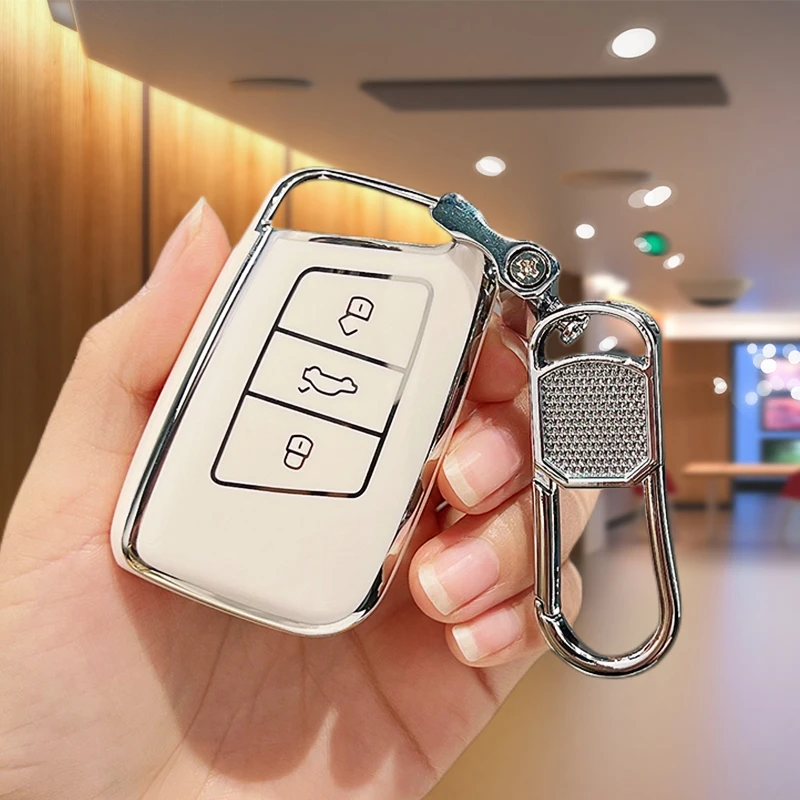 3 Buttons TPU Silver Edge Car Key Cover Case Shell For VW Volkseagen Passat B8 Magotan For Skoda Superb A7 Kodiaq Seat
3 Buttons TPU Silver Edge Car Key Cover Case Shell For VW Volkseagen Passat B8 Magotan For Skoda Superb A7 Kodiaq Seat