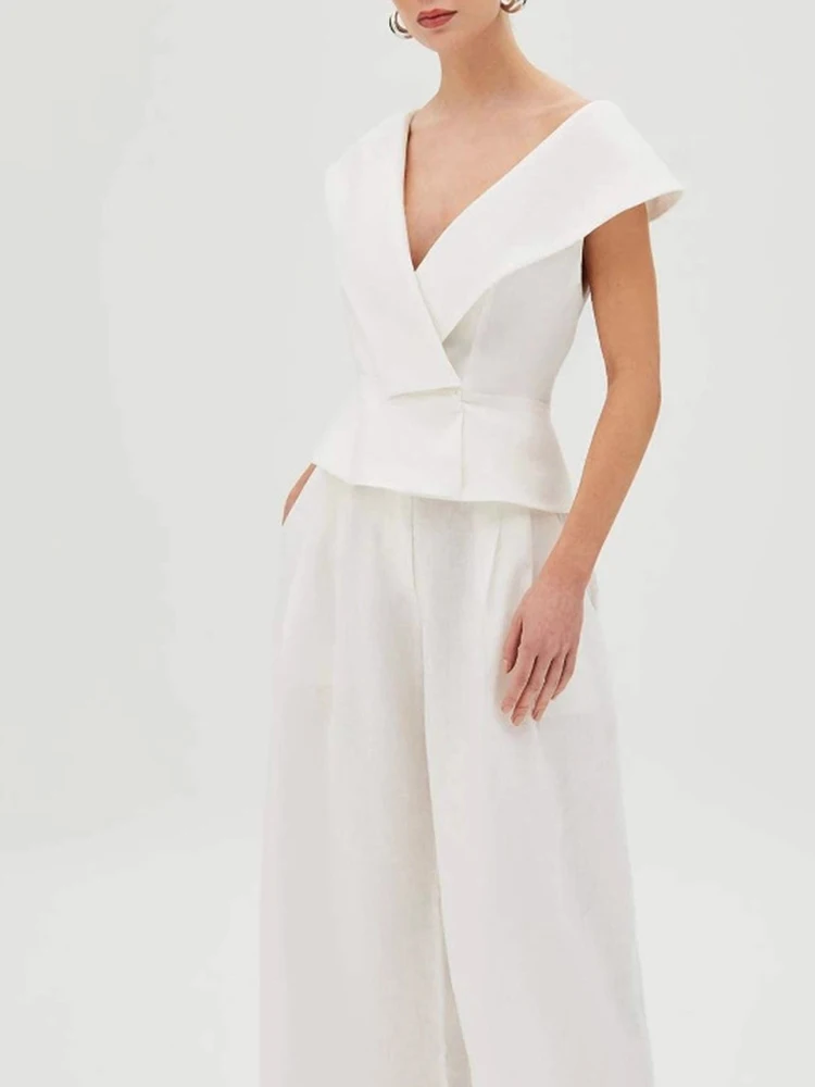 Сексуальный дизайн с v-образным вырезом, стильные топы и широкие брюки, модные женские наряды, элегантные брюки с карманами и высокой талией, наряды
Сексуальный дизайн с v-образным вырезом, стильные топы и широкие брюки, модные женские наряды, элегантные брюки с карманами и высокой талией, наряды